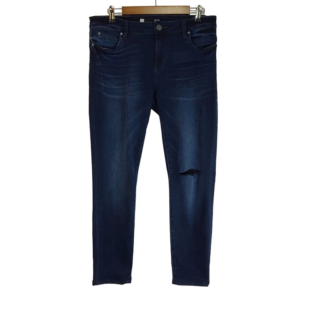 Kut from the Kloth Mia Toothpick Skinny Dark Wash Denim Jeans Size 12- Flaw